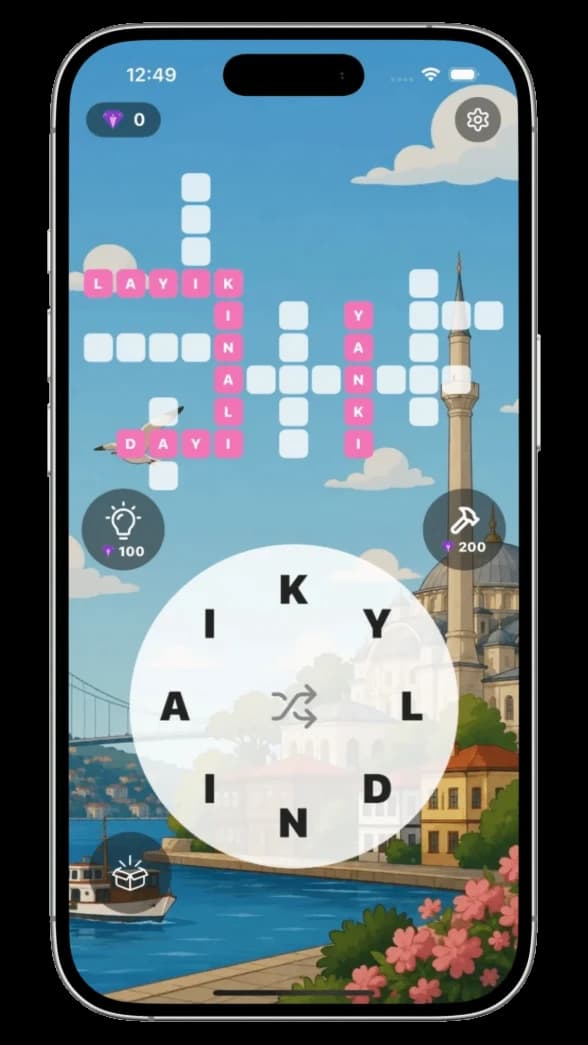 An Istanbul-themed puzzle level in Word Journey